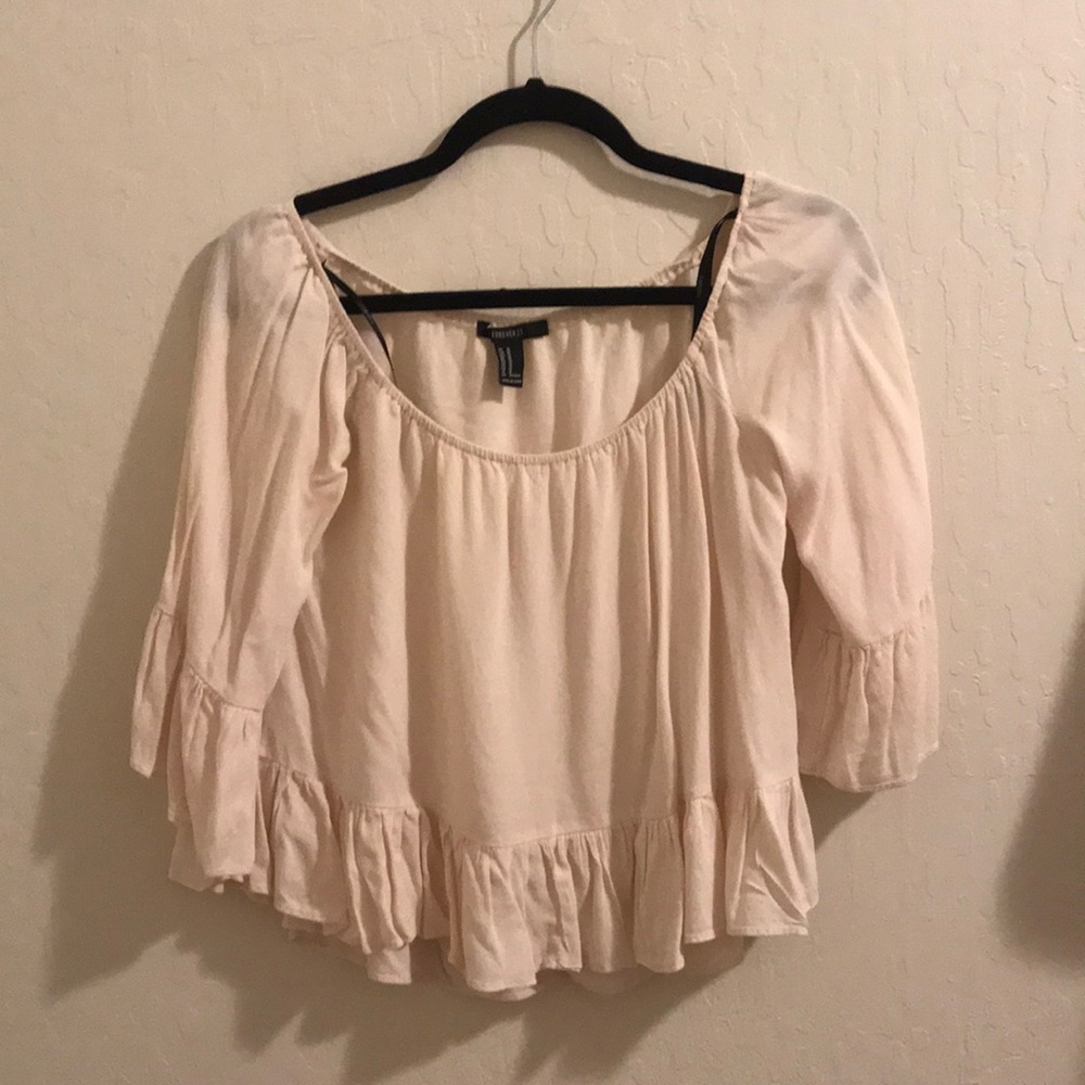 Off the shoulder blush blouse